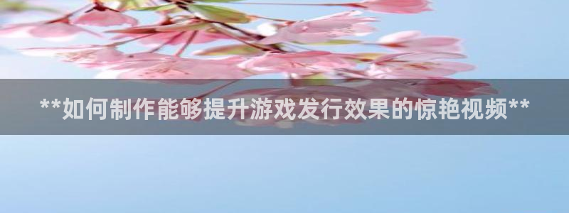 顺盈娱乐官网首页网址是什么：**如何制作能够提升游戏发行效果的惊艳视频**
