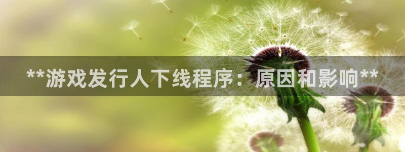 顺盈平台注册网址：**游戏发行人下线程序：原因和影响**