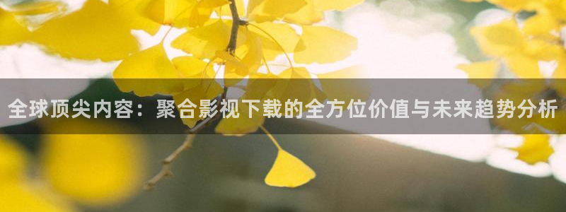 日韩宅男视频：全球顶尖内容：聚合影视下载的全方位价值与未来趋势分析